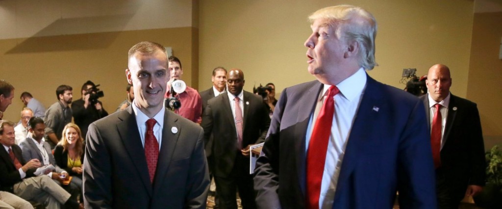 Trump Campaign Manager Corey Lewandowski w/ Candidate Last Night (AP) 