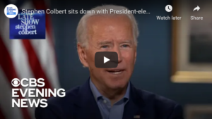 Biden on Colbert screenshot